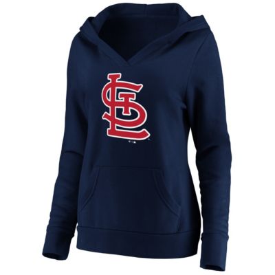 MLB Fanatics St. Louis Cardinals Official Logo Crossover V-Neck Pullover Hoodie