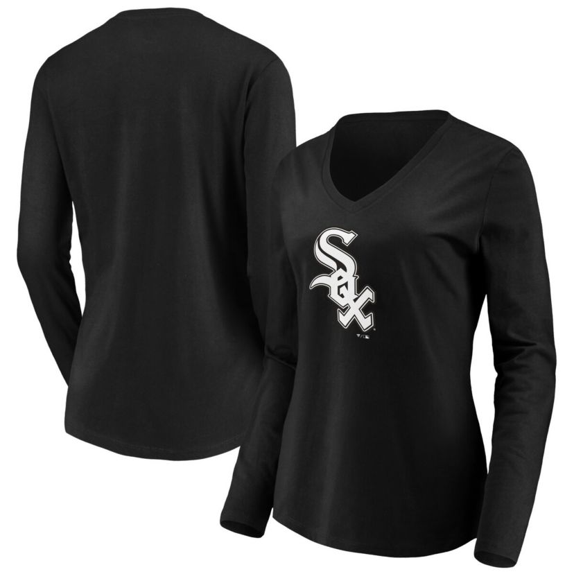 Chicago White Sox MLB Fanatics Chicago Sox Official Logo Long Sleeve V-Neck T-Shirt