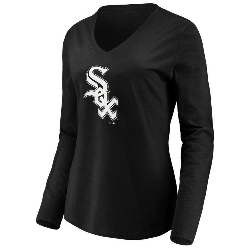 Chicago White Sox MLB Fanatics Chicago Sox Official Logo Long Sleeve V-Neck T-Shirt