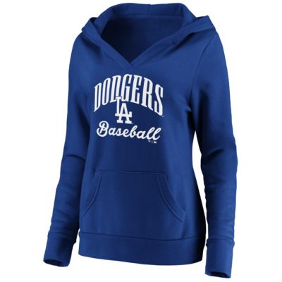 MLB Fanatics Los Angeles Dodgers Victory Script Crossover Neck Pullover Hoodie