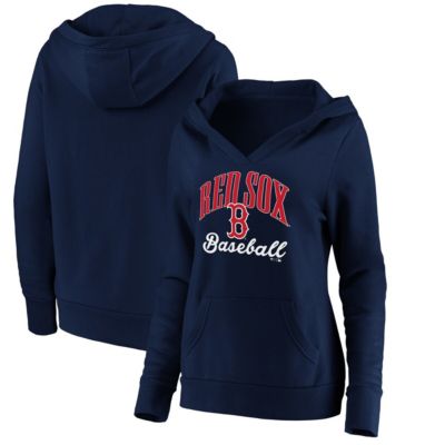 Boston Red Sox MLB Fanatics Victory Script Crossover Neck Pullover Hoodie