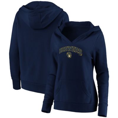 MLB Fanatics Milwaukee Brewers Core Team Lockup V-Neck Pullover Hoodie