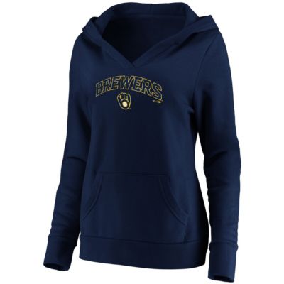 MLB Fanatics Milwaukee Brewers Core Team Lockup V-Neck Pullover Hoodie