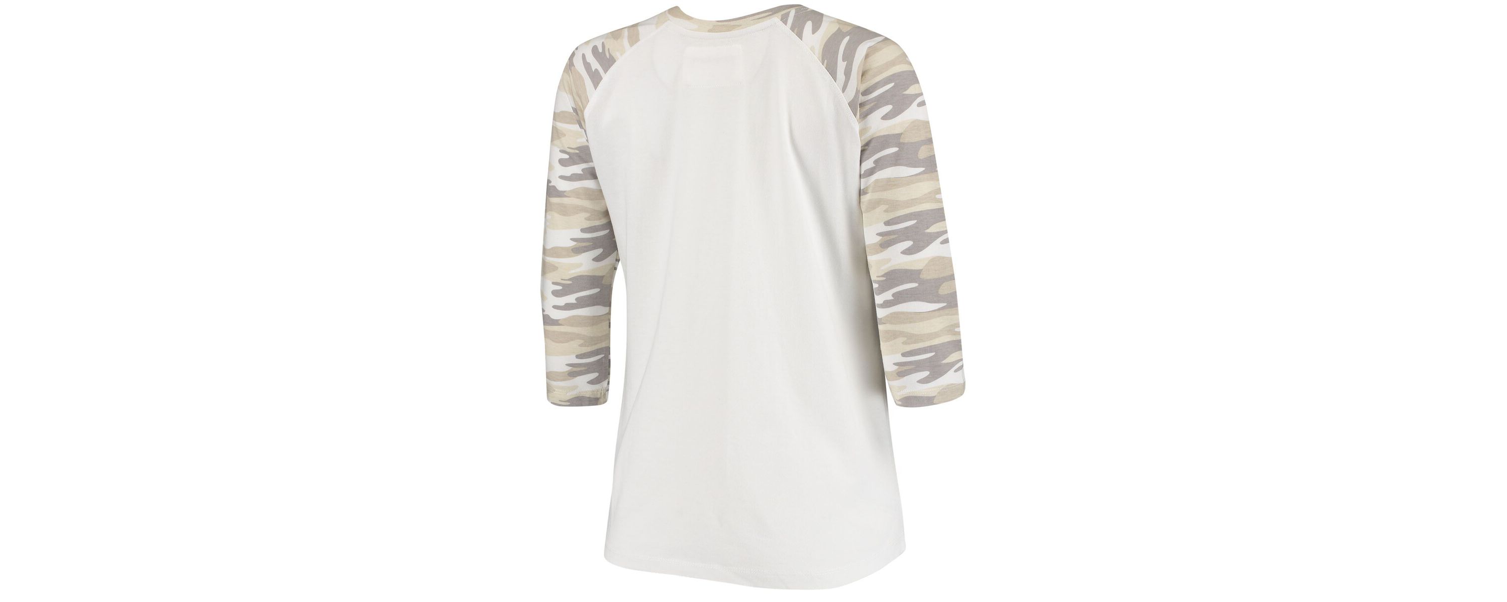 NCAA White/Camo Indiana Hoosiers Boyfriend Baseball Raglan 3/4 Sleeve T-Shirt