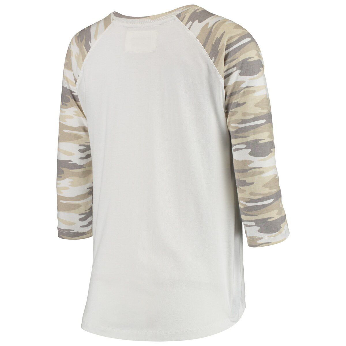 NCAA White/Camo Iowa Hawkeyes Boyfriend Baseball Raglan 3/4-Sleeve T-Shirt