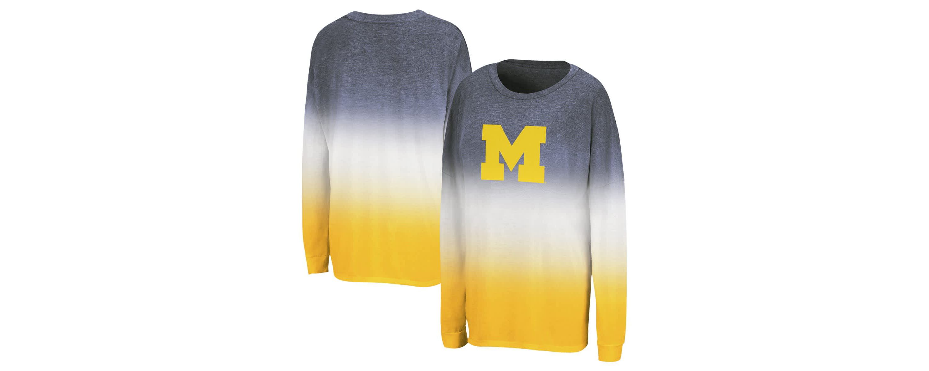 NCAA Michigan Wolverines Winkle Dip Dye Long Sleeve T-Shirt