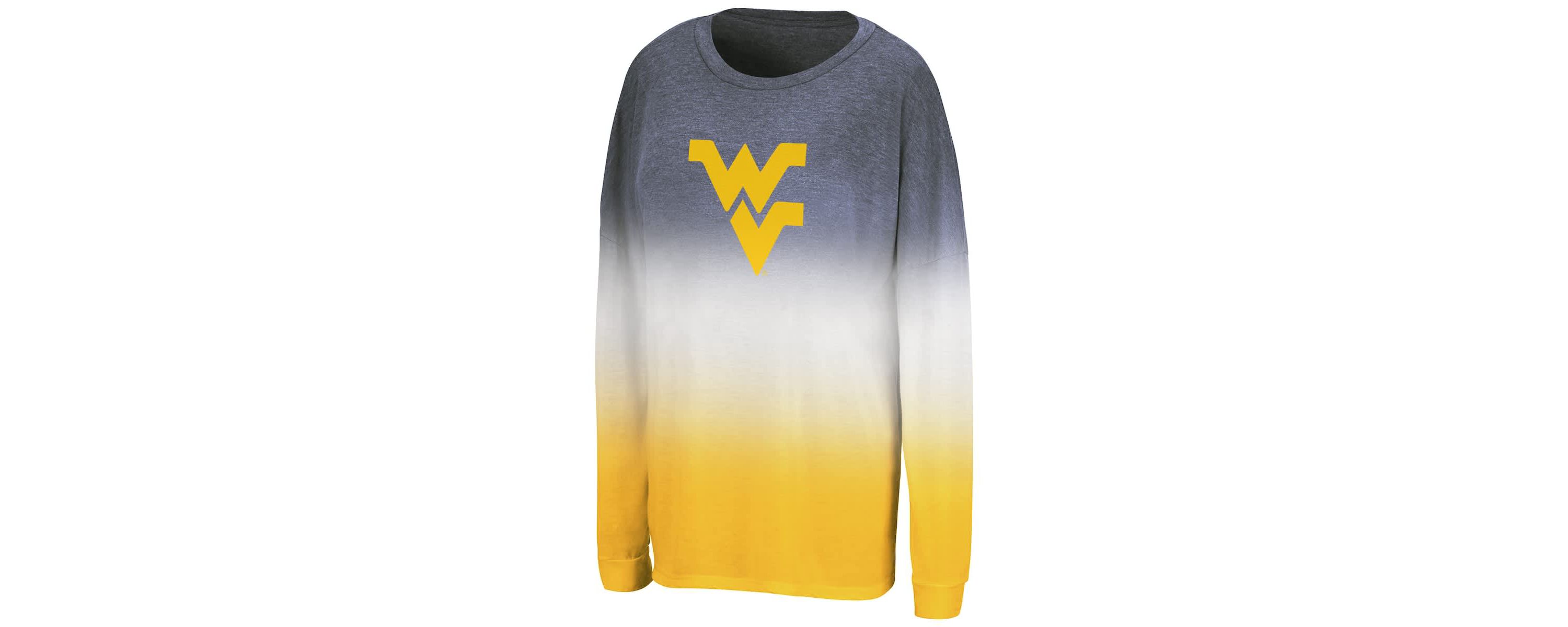 NCAA West Virginia Mountaineers Winkle Dip Dye Long Sleeve T-Shirt