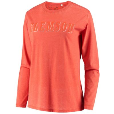 NCAA Clemson Tigers Tonal Block Vintage Wash Long Sleeve T-Shirt