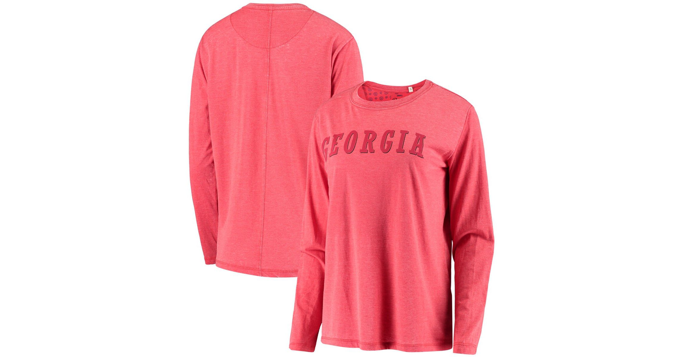 NCAA Georgia Bulldogs Tonal Block Vintage Wash Long Sleeve T-Shirt