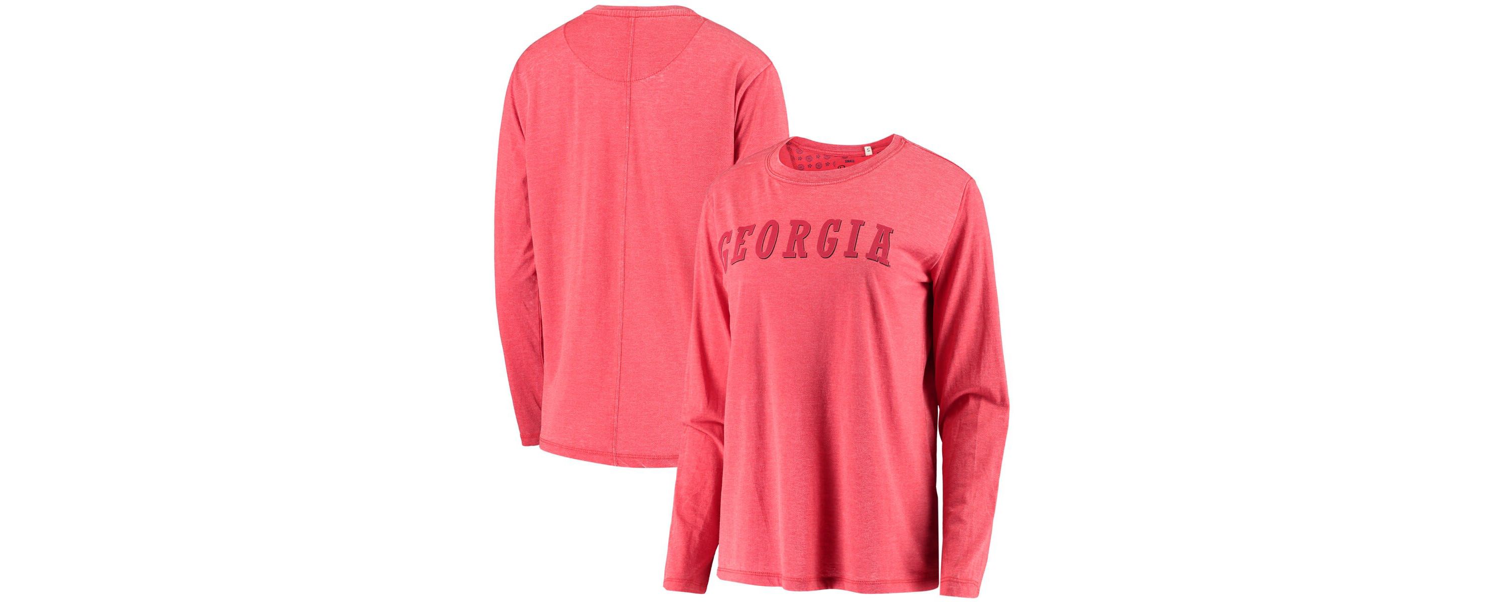 NCAA Georgia Bulldogs Tonal Block Vintage Wash Long Sleeve T-Shirt