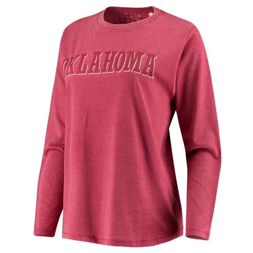 NCAA Oklahoma Sooners Tonal Block Vintage Wash Long Sleeve T-Shirt