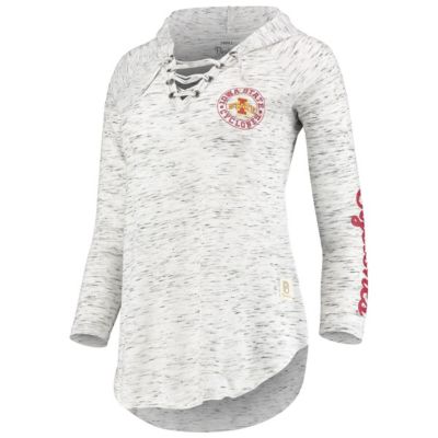 NCAA Iowa State Cyclones Space Dye Lace-Up V-Neck Long Sleeve T-Shirt