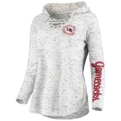 NCAA South Carolina Gamecocks Space Dye Lace-Up V-Neck Long Sleeve T-Shirt