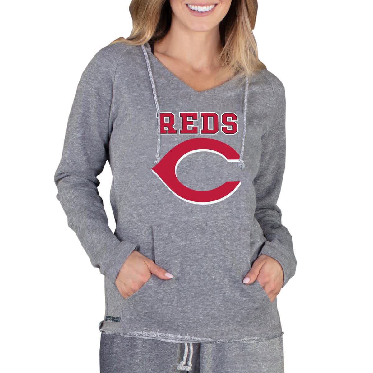 MLB Cincinnati Reds Mainstream Terry Long Sleeve Hoodie Top