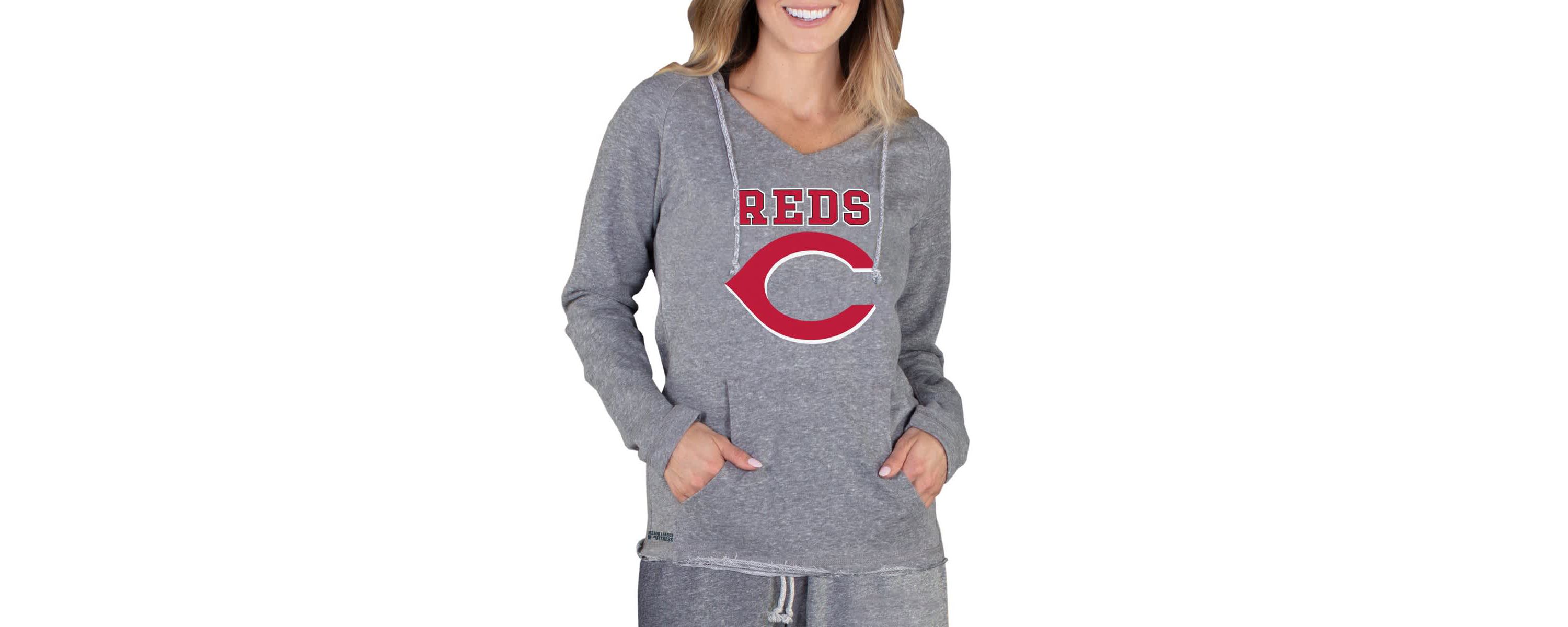 MLB Cincinnati Reds Mainstream Terry Long Sleeve Hoodie Top