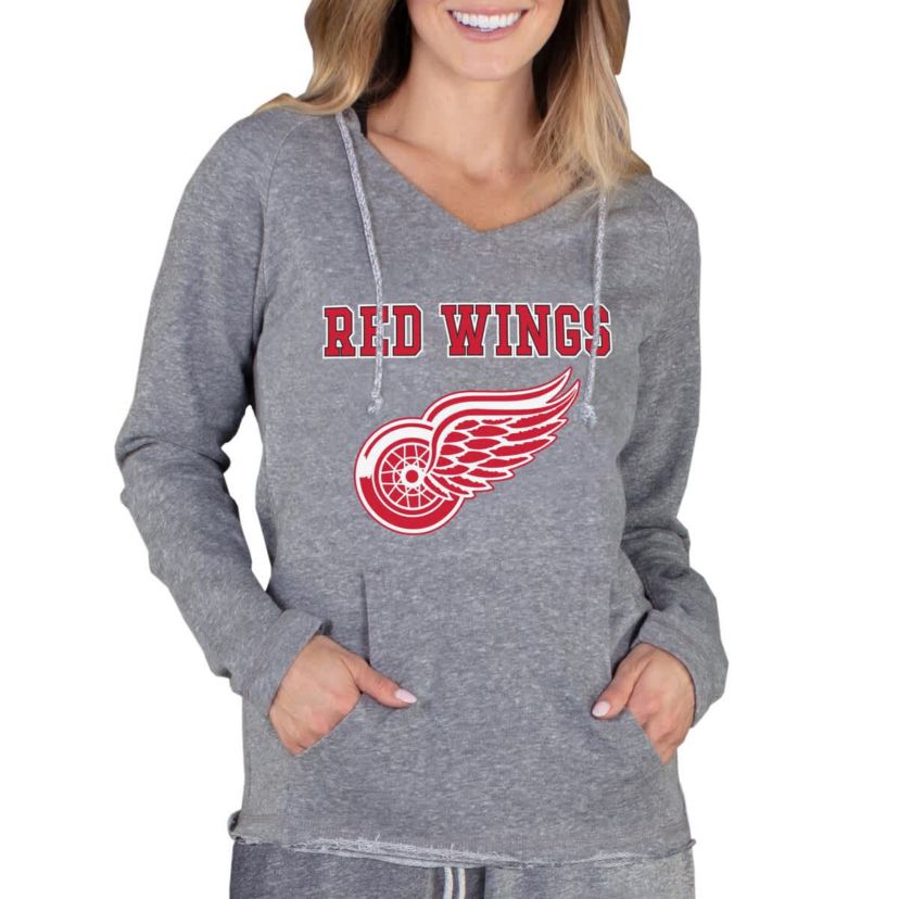NHL Detroit Wings Mainstream Terry Tri-Blend Long Sleeve Hooded Top