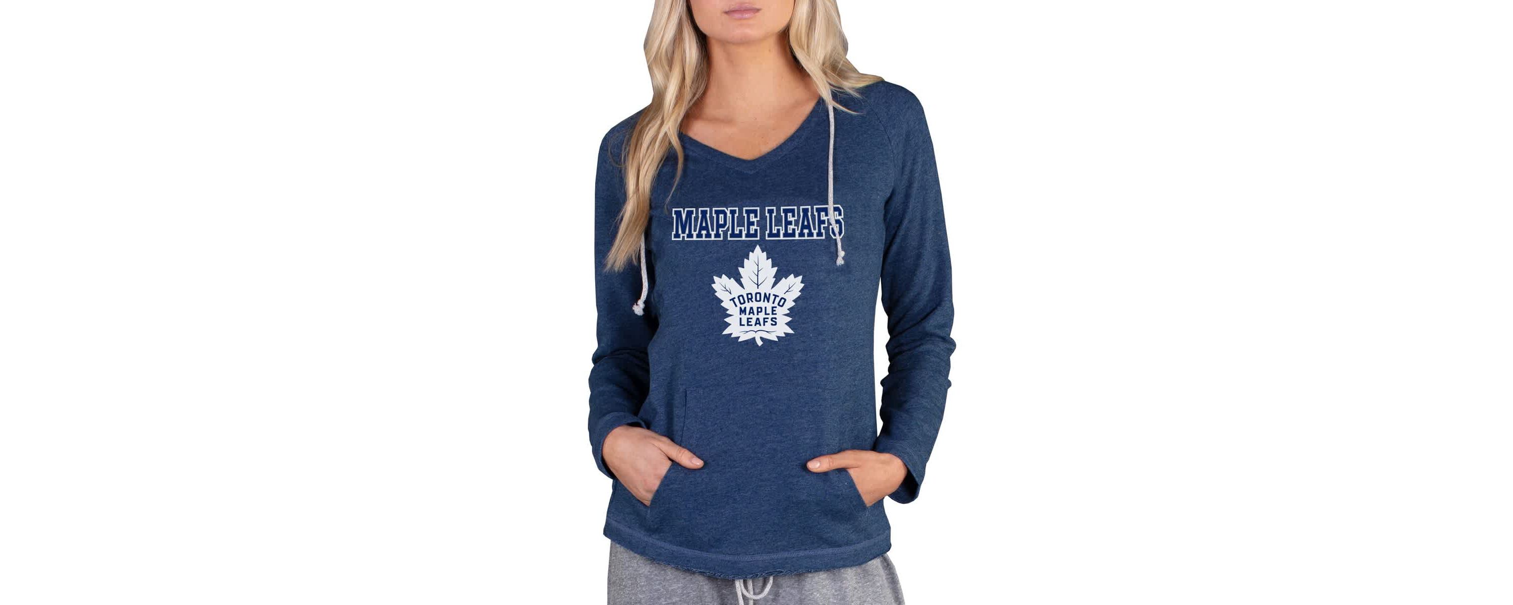 NHL Toronto Maple Leafs Mainstream Terry Tri-Blend Long Sleeve Hooded Top
