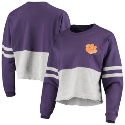 NCAA Clemson Tigers Cropped Retro Jersey Long Sleeve T-Shirt