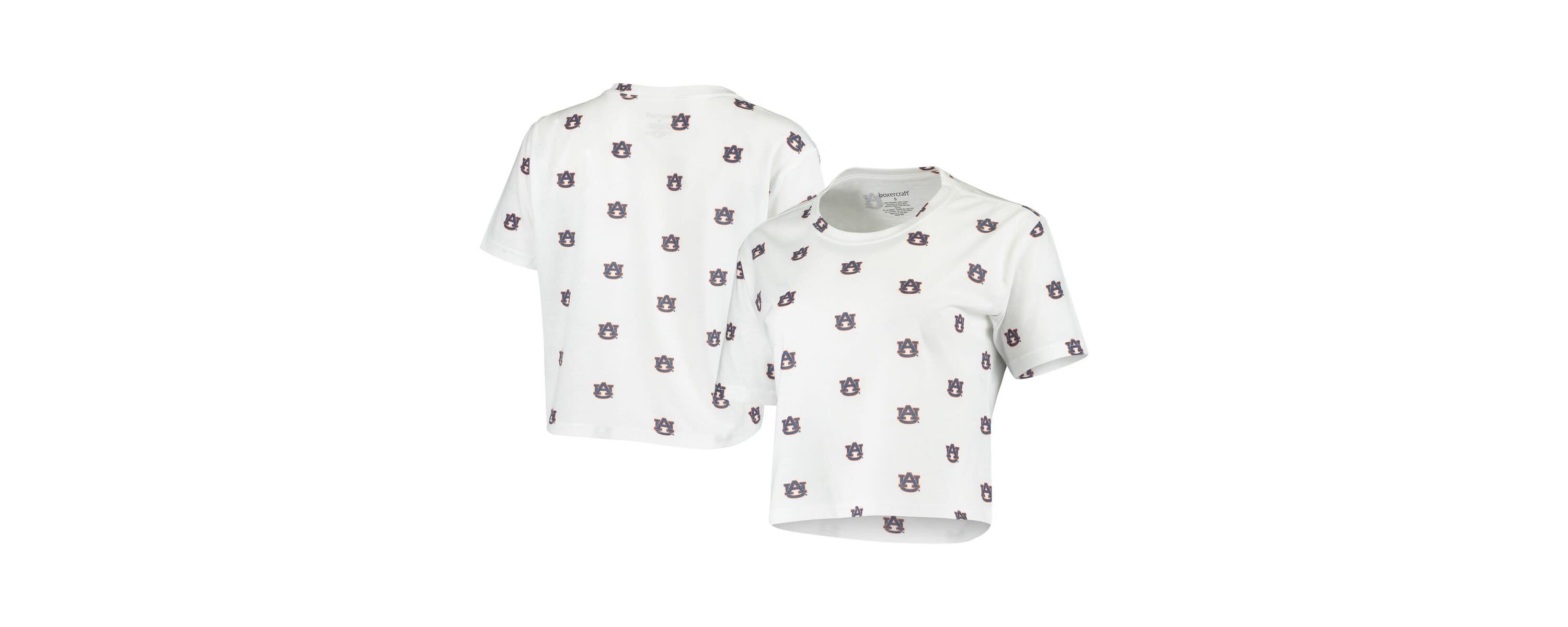 NCAA Auburn Tigers Cropped Allover Print T-Shirt