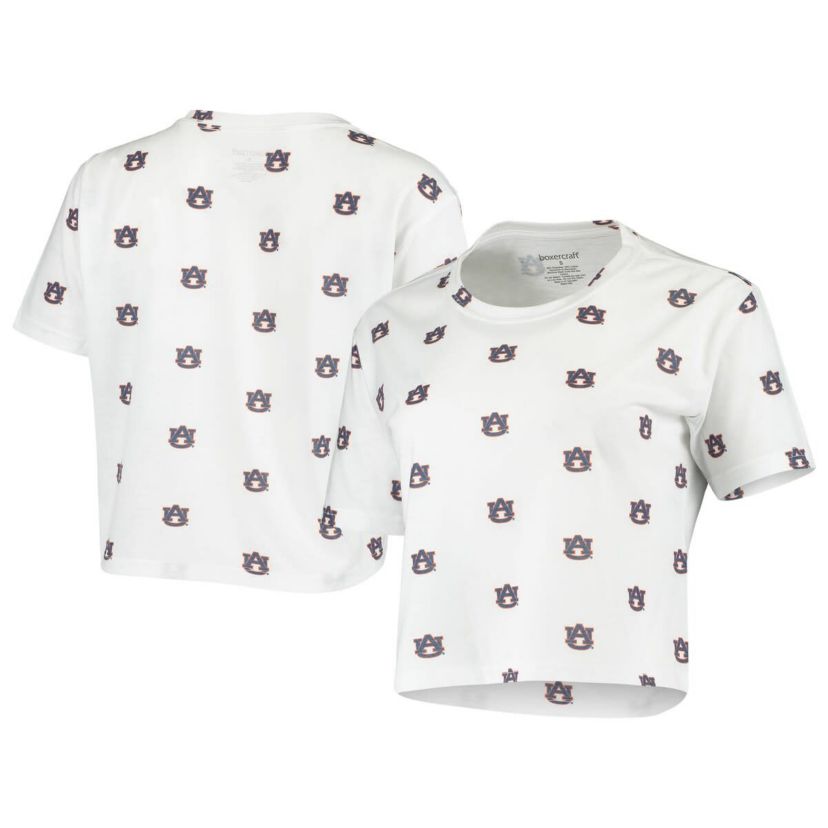 NCAA Auburn Tigers Cropped Allover Print T-Shirt