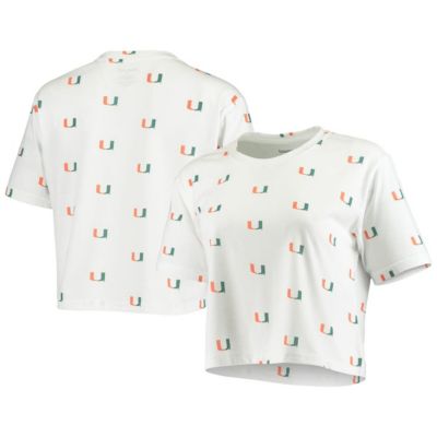 Miami (FL) Hurricanes NCAA Cropped Allover Print T-Shirt