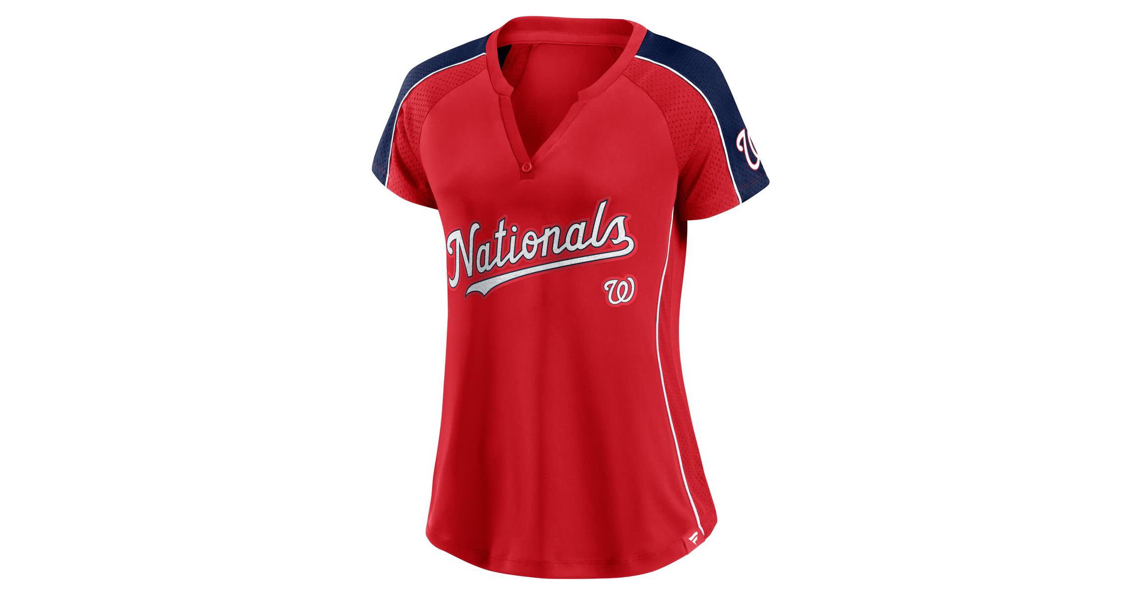 MLB Fanatics Washington Nationals Lineup League Diva Raglan Notch Neck T-Shirt