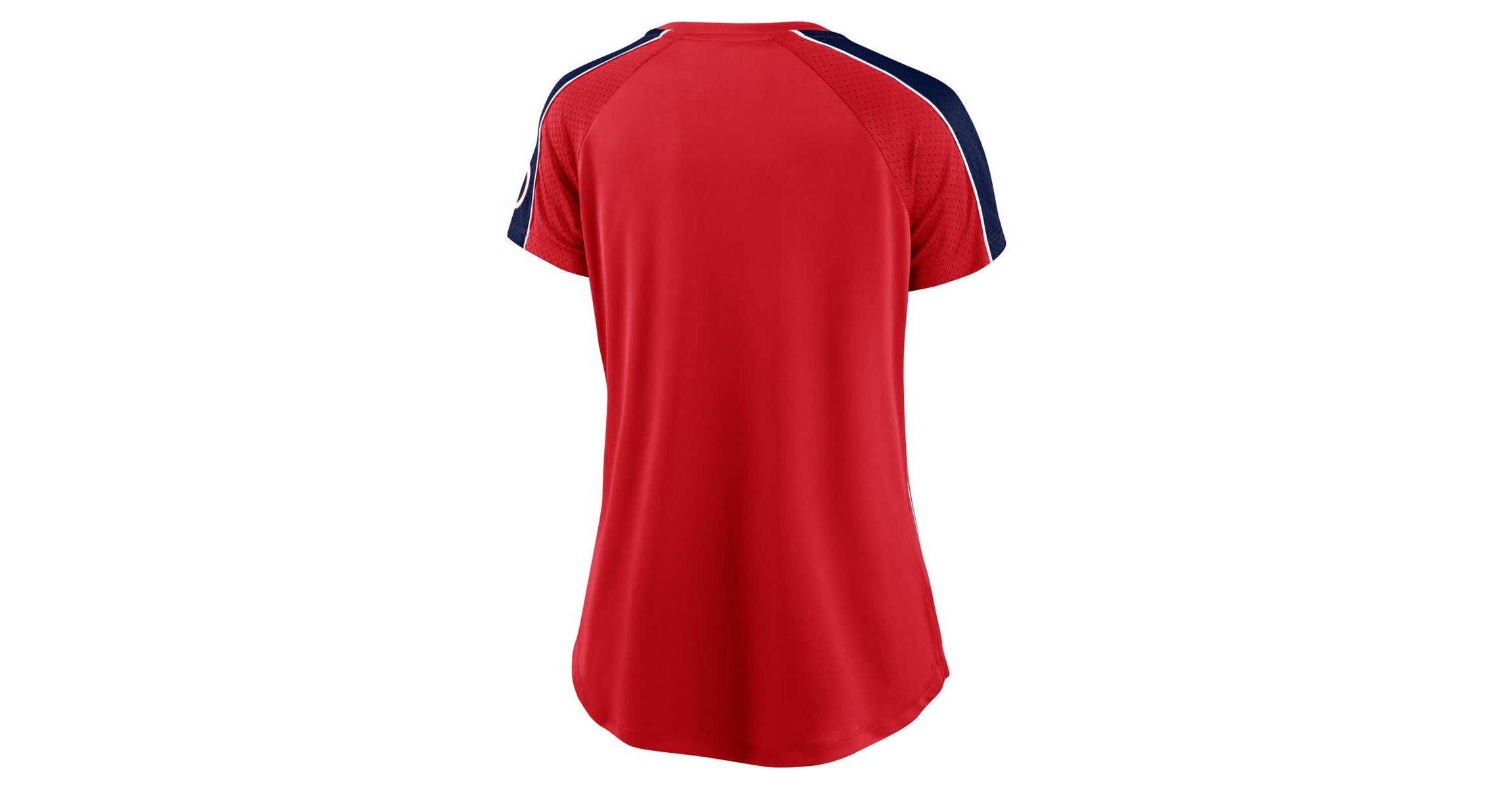 MLB Fanatics Washington Nationals Lineup League Diva Raglan Notch Neck T-Shirt