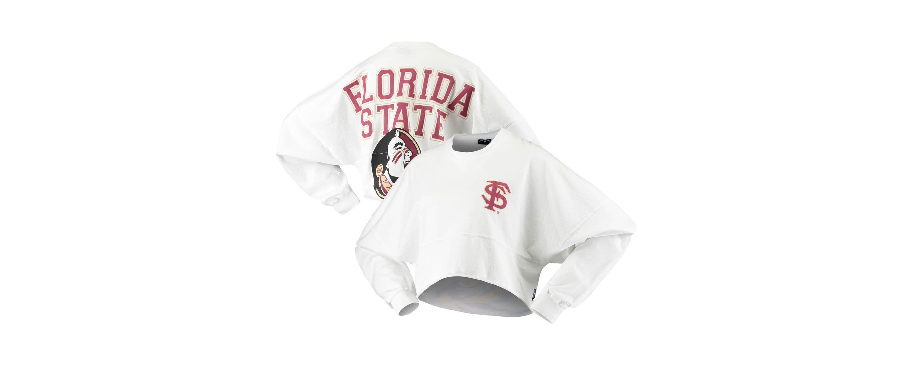 NCAA Florida State Seminoles Raw Hem Cropped Long Sleeve T-Shirt
