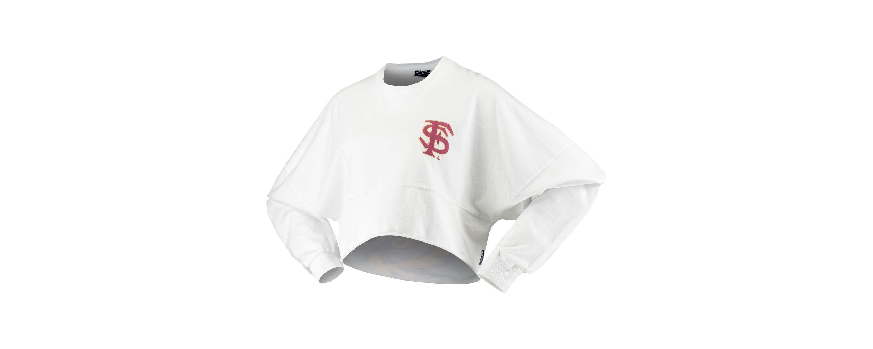 NCAA Florida State Seminoles Raw Hem Cropped Long Sleeve T-Shirt