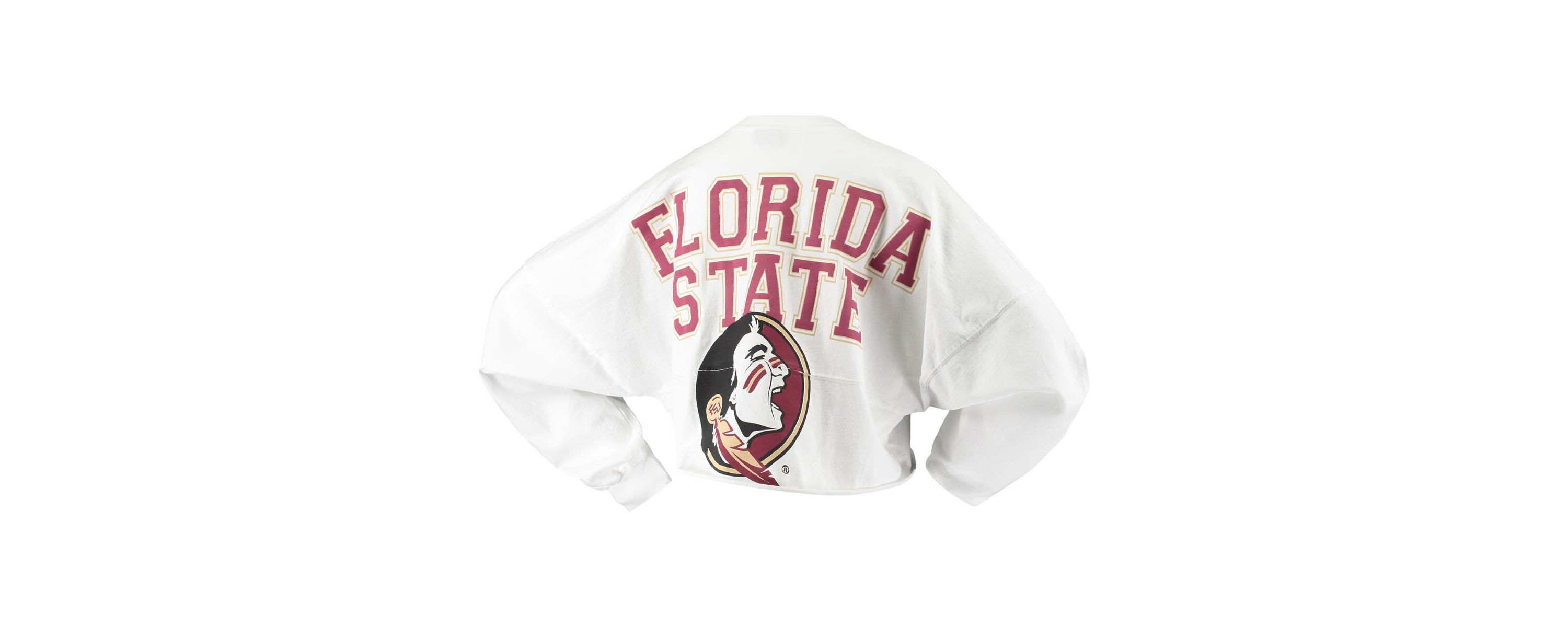 NCAA Florida State Seminoles Raw Hem Cropped Long Sleeve T-Shirt