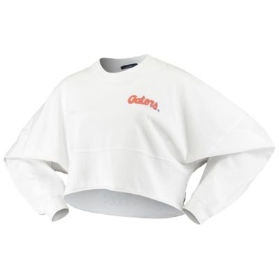 NCAA Florida Gators Raw Hem Cropped Long Sleeve T-Shirt