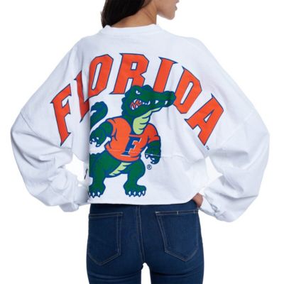 NCAA Florida Gators Raw Hem Cropped Long Sleeve T-Shirt