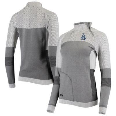 MLB Los Angeles Dodgers Verse Asymmetrical Raglan Tri-Blend Quarter-Zip Jacket