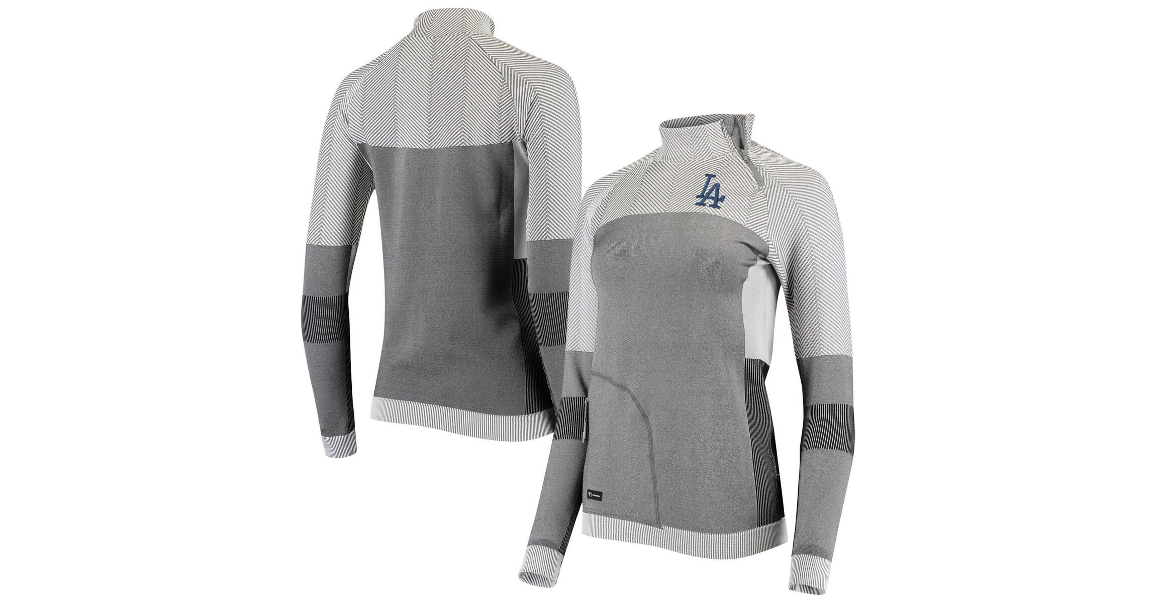 MLB Los Angeles Dodgers Verse Asymmetrical Raglan Tri-Blend Quarter-Zip Jacket