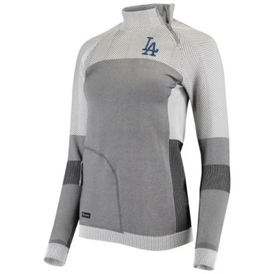 MLB Los Angeles Dodgers Verse Asymmetrical Raglan Tri-Blend Quarter-Zip Jacket