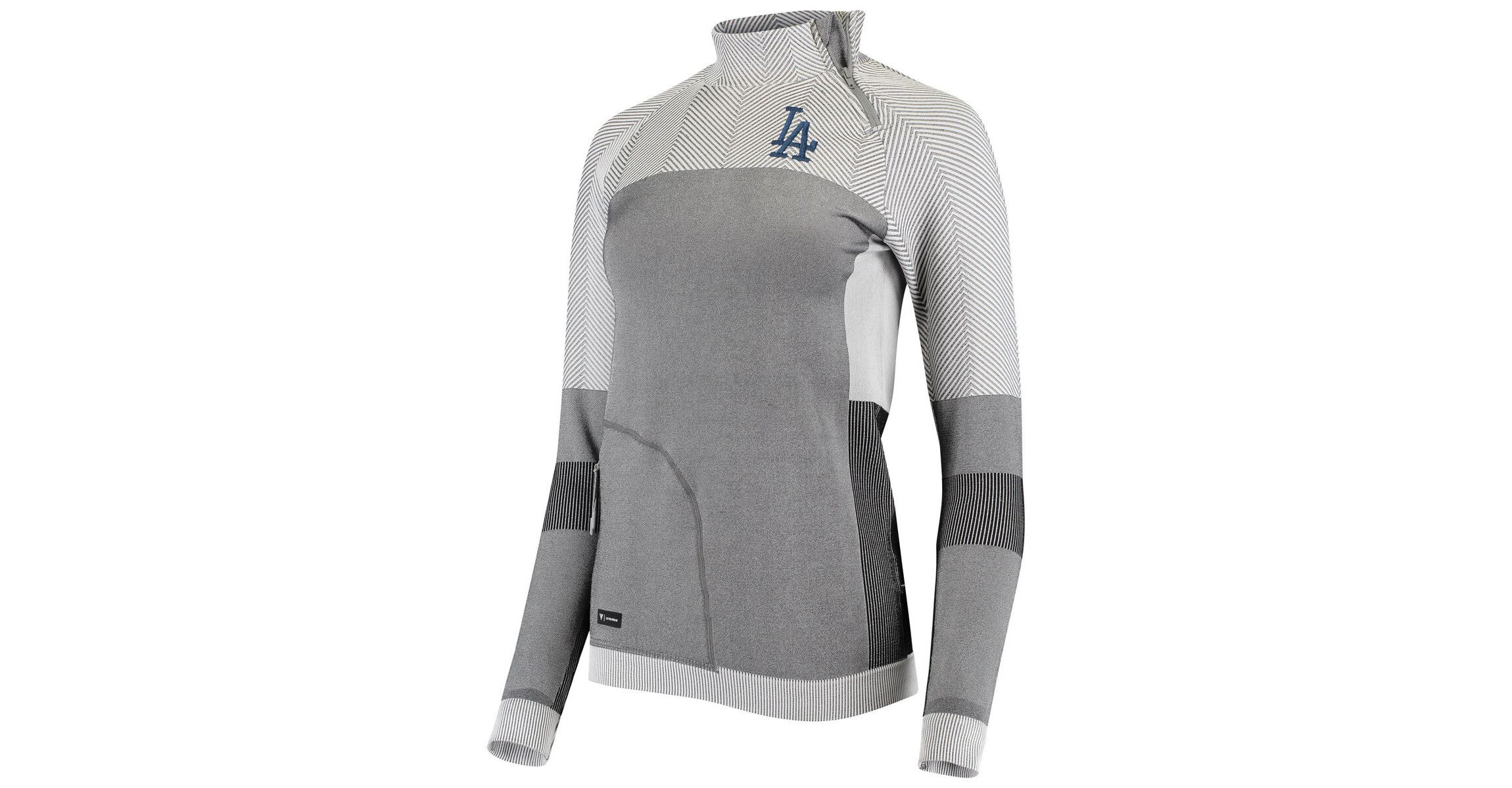 MLB Los Angeles Dodgers Verse Asymmetrical Raglan Tri-Blend Quarter-Zip Jacket