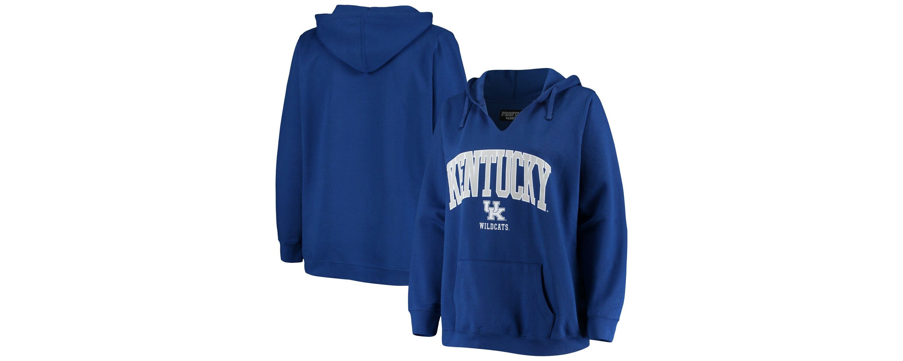NCAA Kentucky Wildcats Plus Size Notch Neck Pullover Hoodie