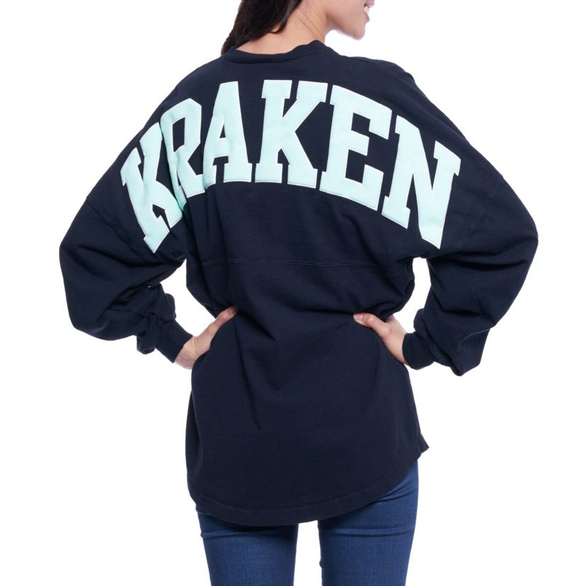 NHL Fanatics Seattle Kraken Lace Up Long Sleeve Spirit Top