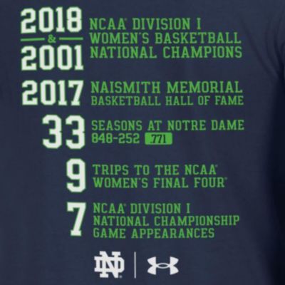 NCAA Under Armour Notre Dame Fighting Irish Muffet McGraw Legend T-Shirt