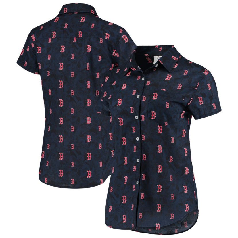 Boston Red Sox MLB Boston Sox Floral Button Up Shirt