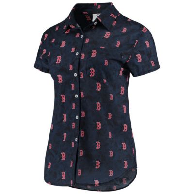 Boston Red Sox MLB Floral Button Up Shirt