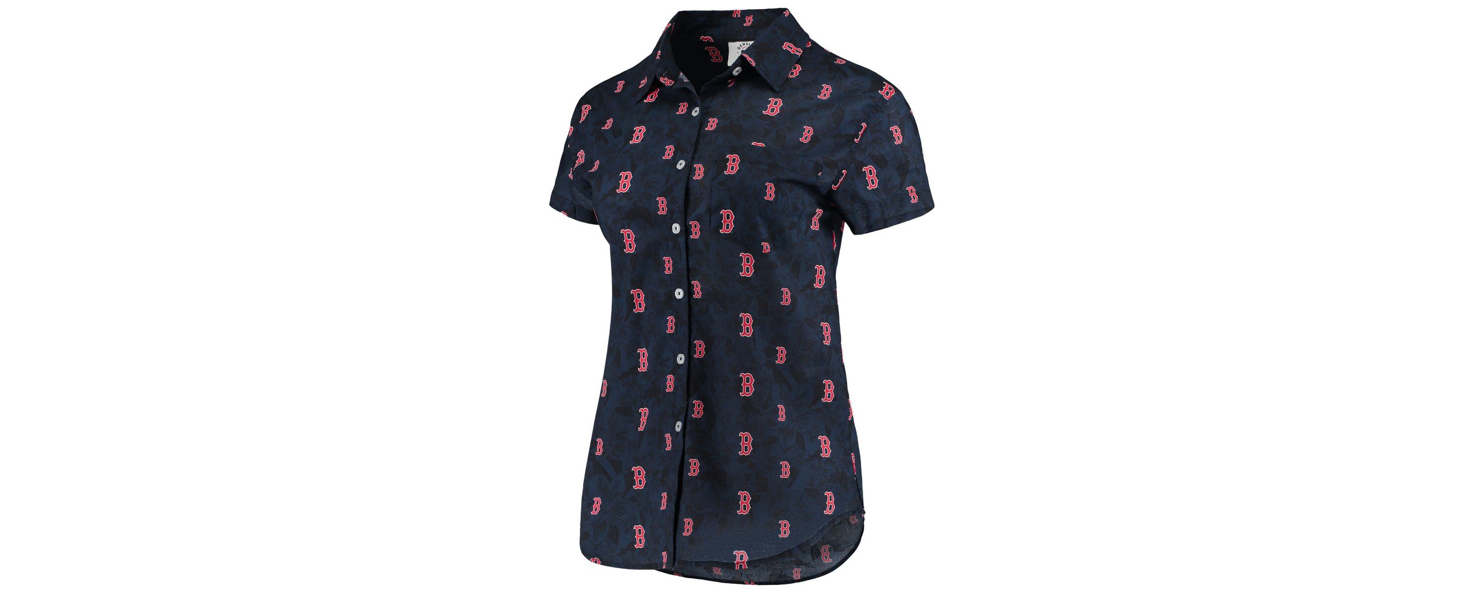 Boston Red Sox MLB Boston Sox Floral Button Up Shirt