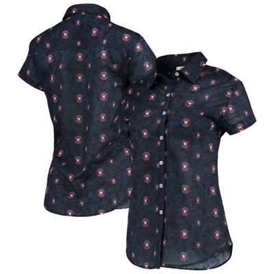 MLB Houston Astros Floral Button Up Shirt