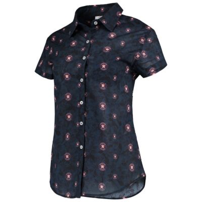 MLB Houston Astros Floral Button Up Shirt