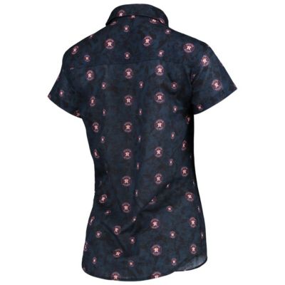 MLB Houston Astros Floral Button Up Shirt