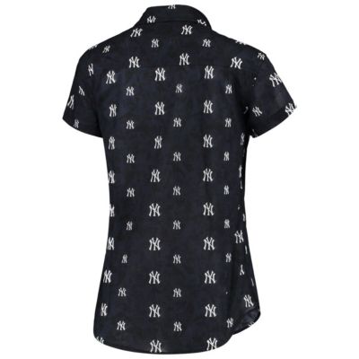 MLB New York Yankees Floral Button Up Shirt