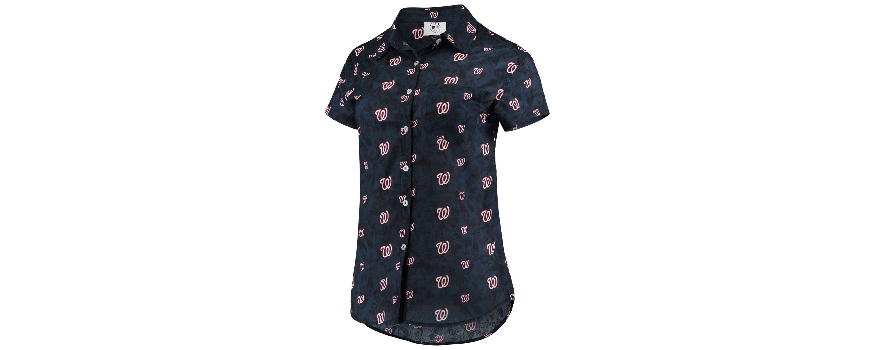 MLB Washington Nationals Floral Button Up Shirt