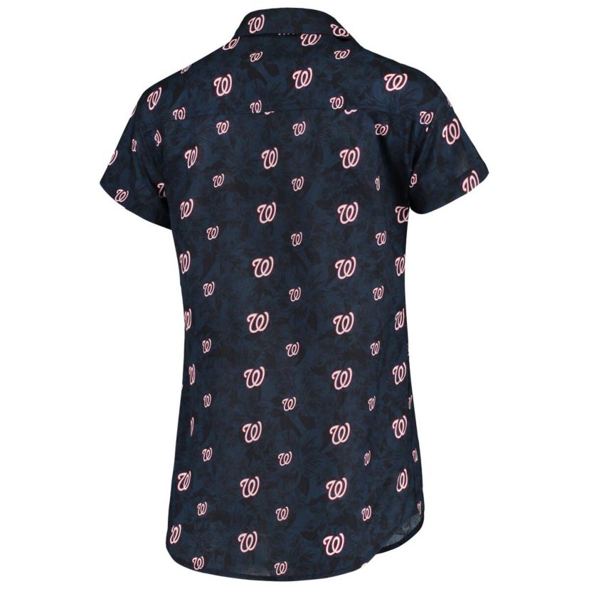 MLB Washington Nationals Floral Button Up Shirt