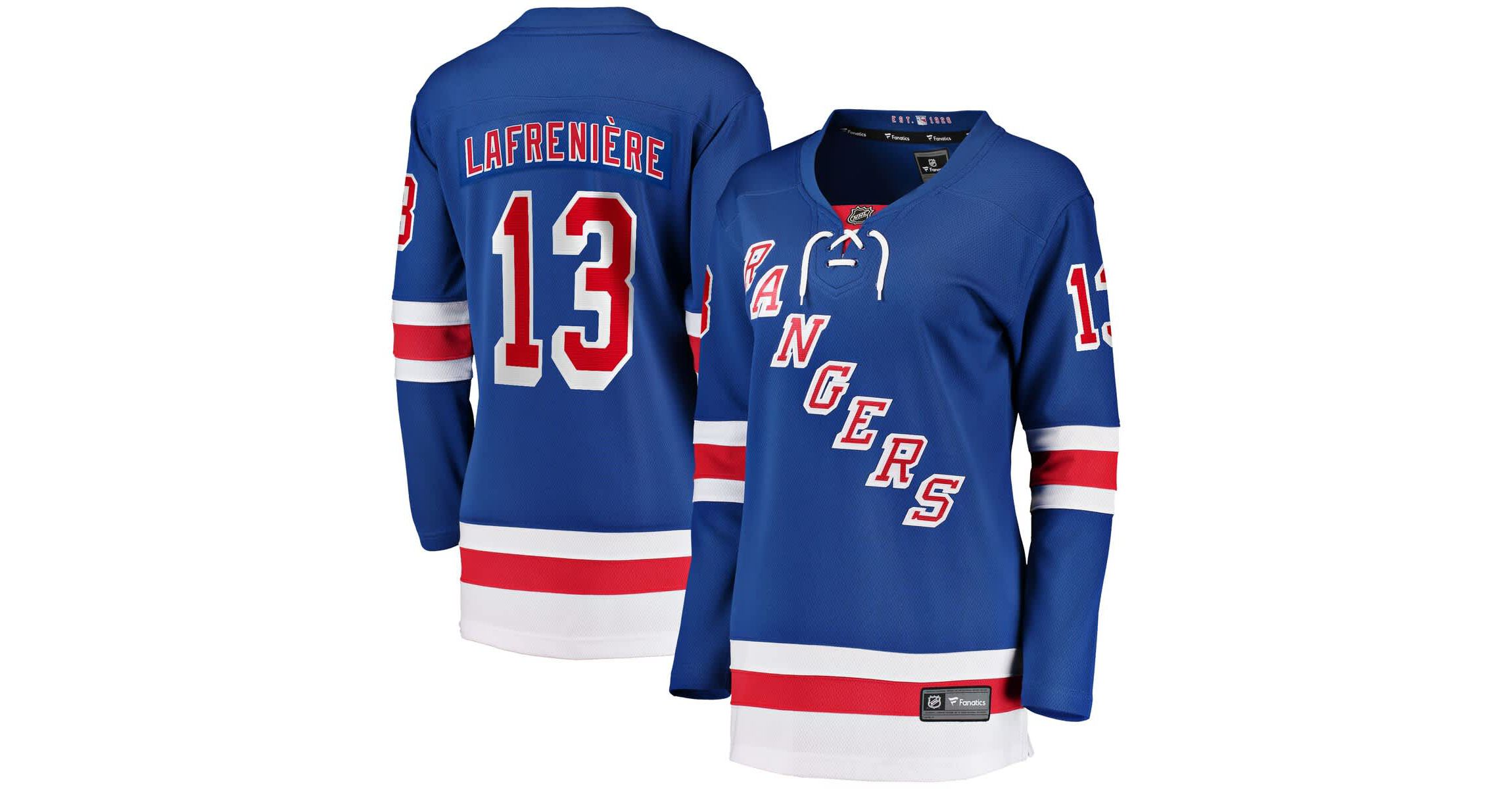 NHL Fanatics Alexis Lafrenière New York Rangers Breakaway Player Jersey