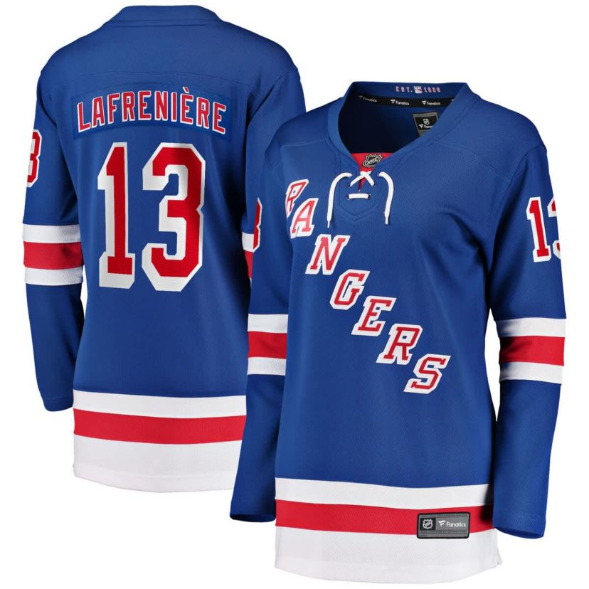 NHL Fanatics Alexis Lafrenière New York Rangers Breakaway Player Jersey